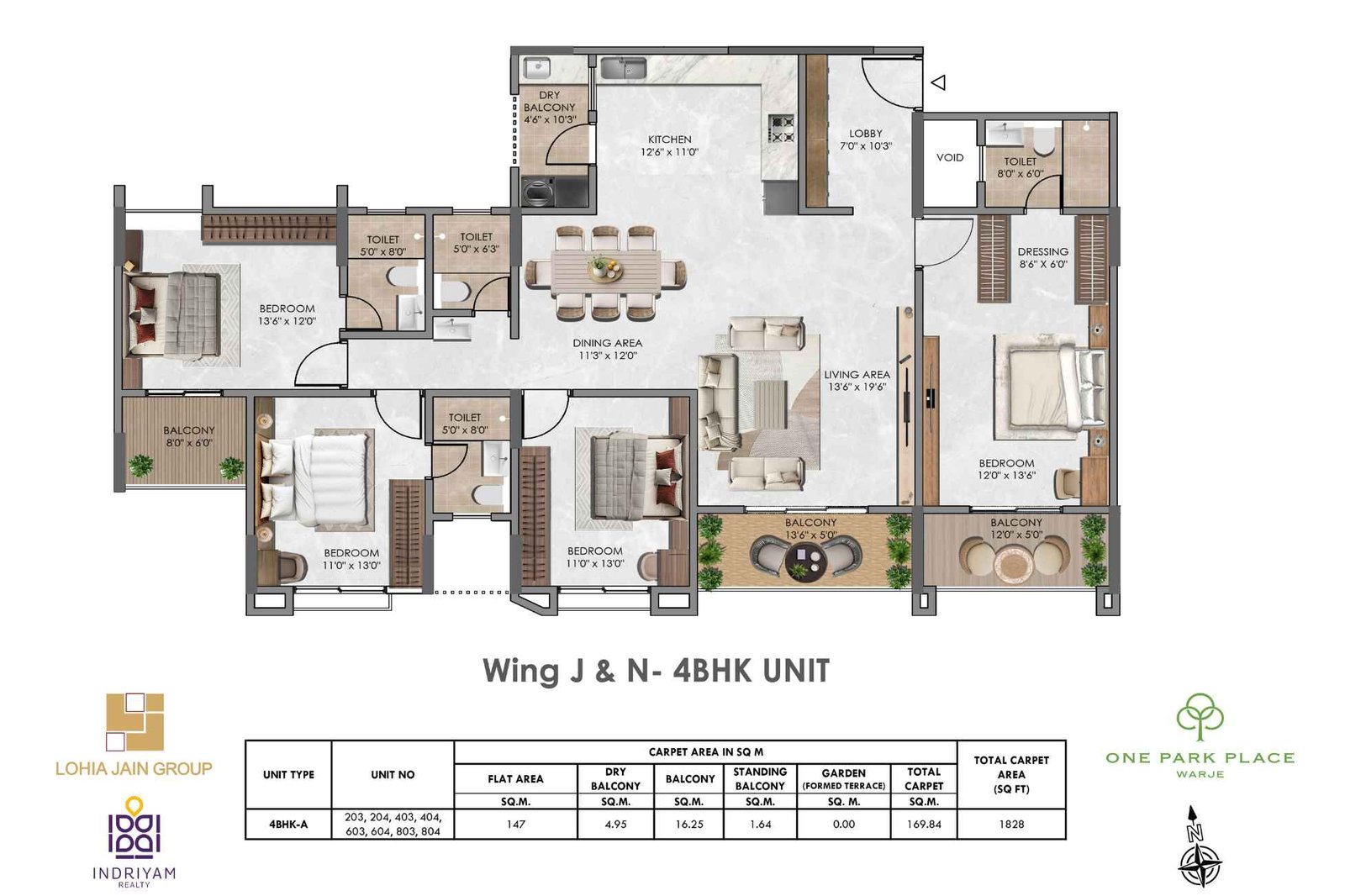 Lohia-Jain-One-Park-Place-Floor-Plan-Wing-J-&-N-4BHK