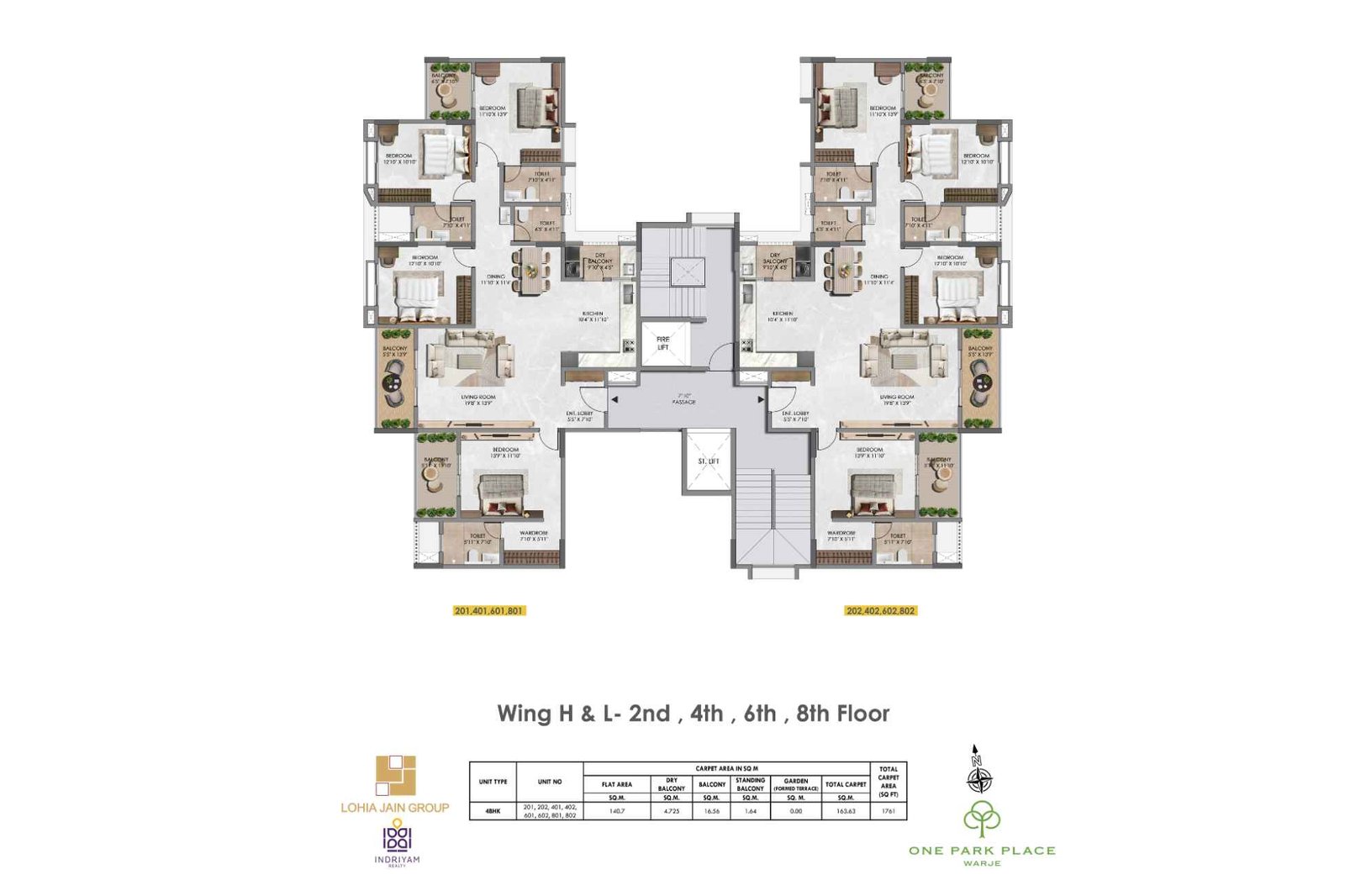 Lohia-Jain-One-Park-Place-Floor-Plan-Wing-H-&-L-2-to-8th