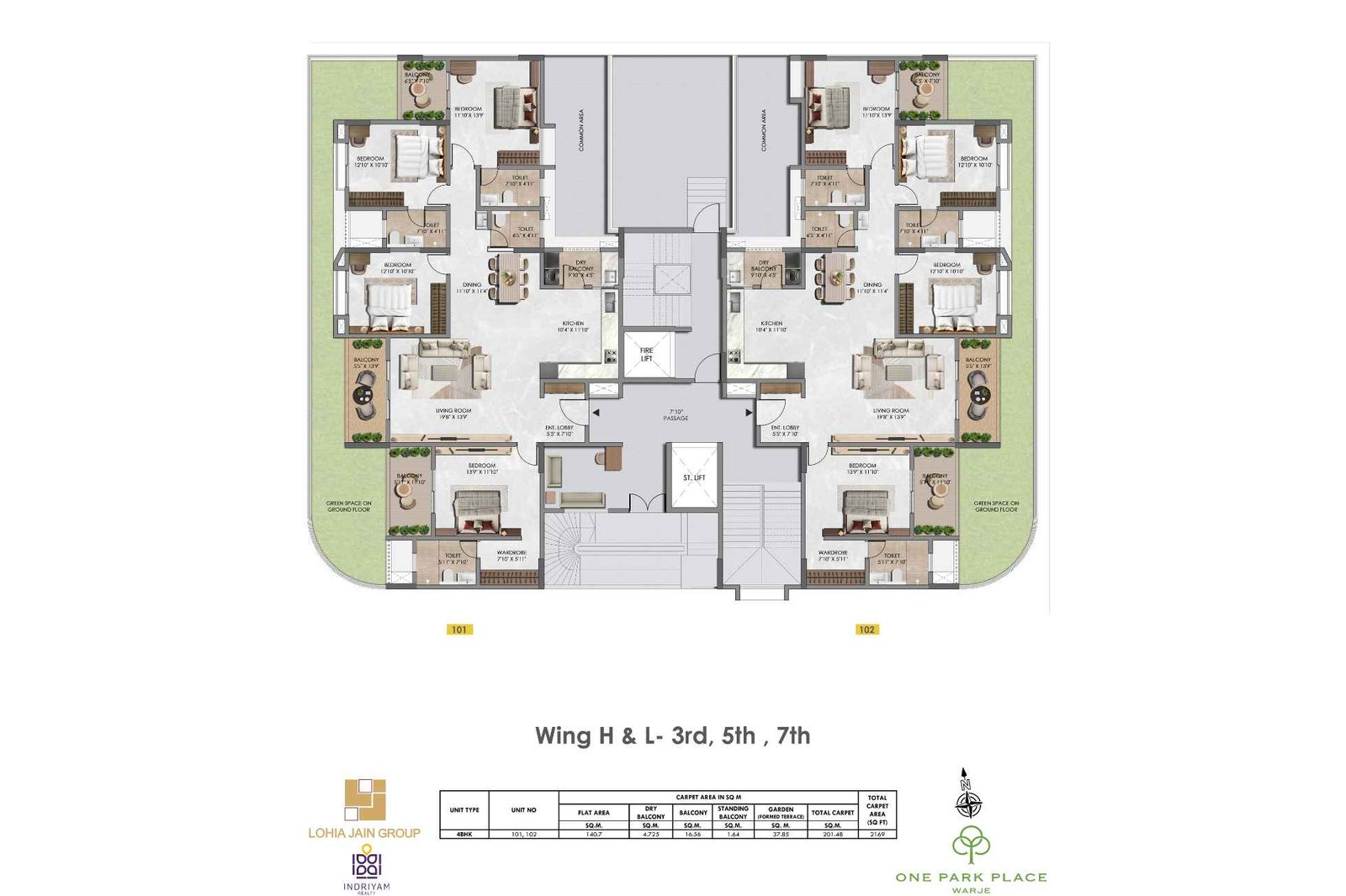 Lohia-Jain-One-Park-Place-Floor-Plan-Wing-H-&-L-3-to-7th