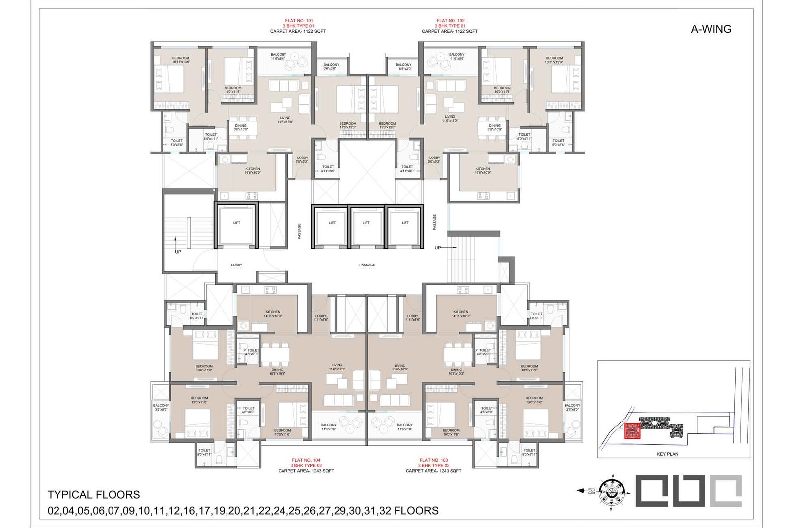 Sankeshwar-Ala-Carte-Homes-Typical-Floor-Plan-2-to-32-th-A-Wing