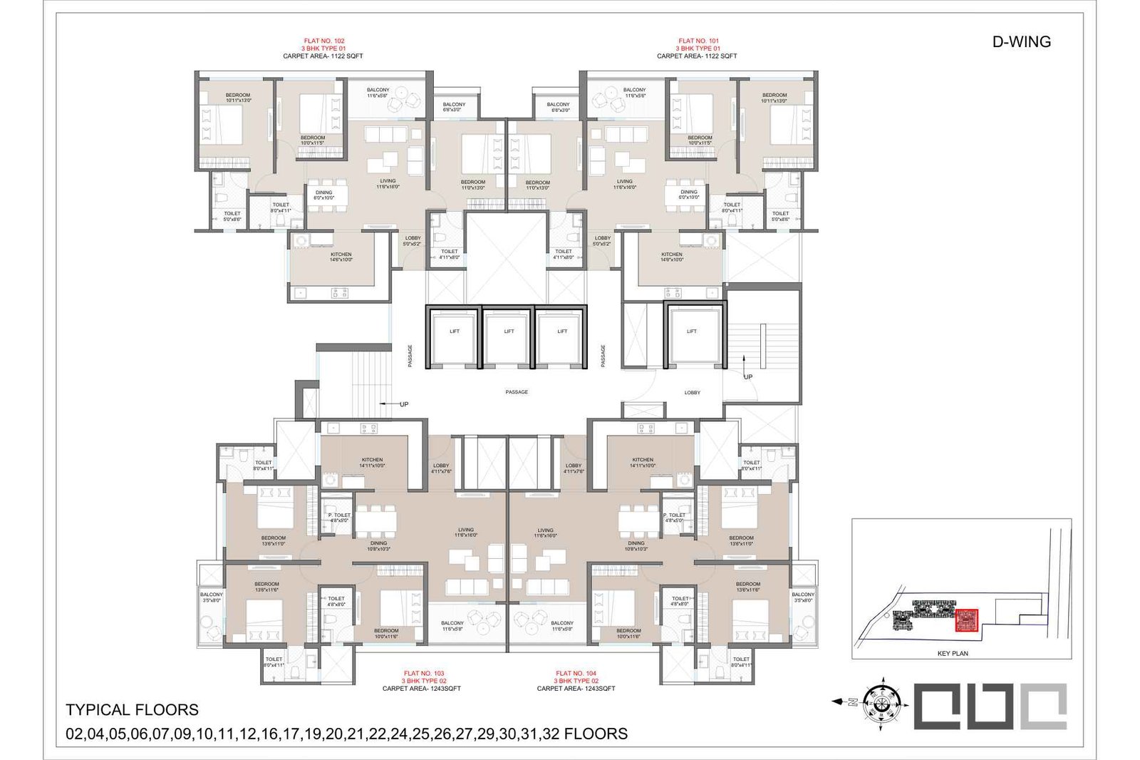 Shankeshwar-Kingsland-Ala-Carte-Homes-Floor-Plan-2nd-to-32th-DWing