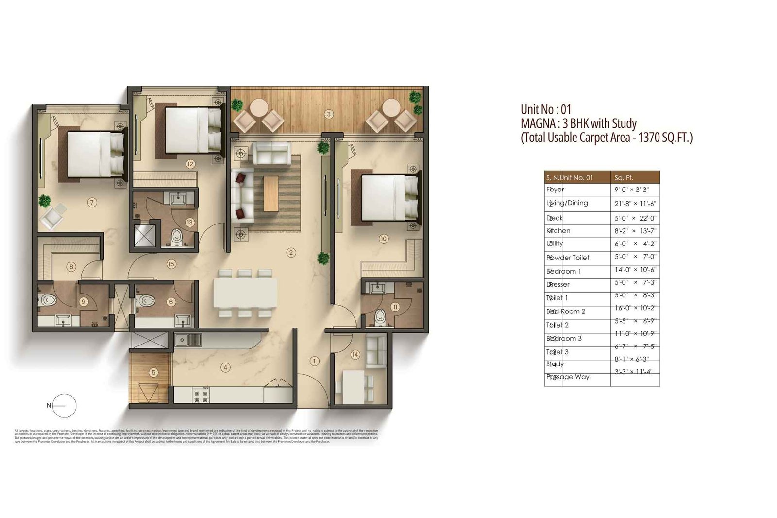 Agami-Legends-Floor-Plan-3-BHK-1370-sqft