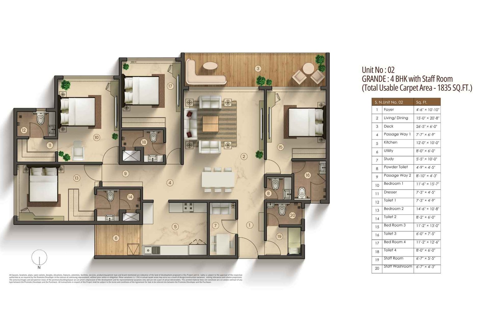 Agami-Legends-Floor-Plan-4-BHK-1835-sqft